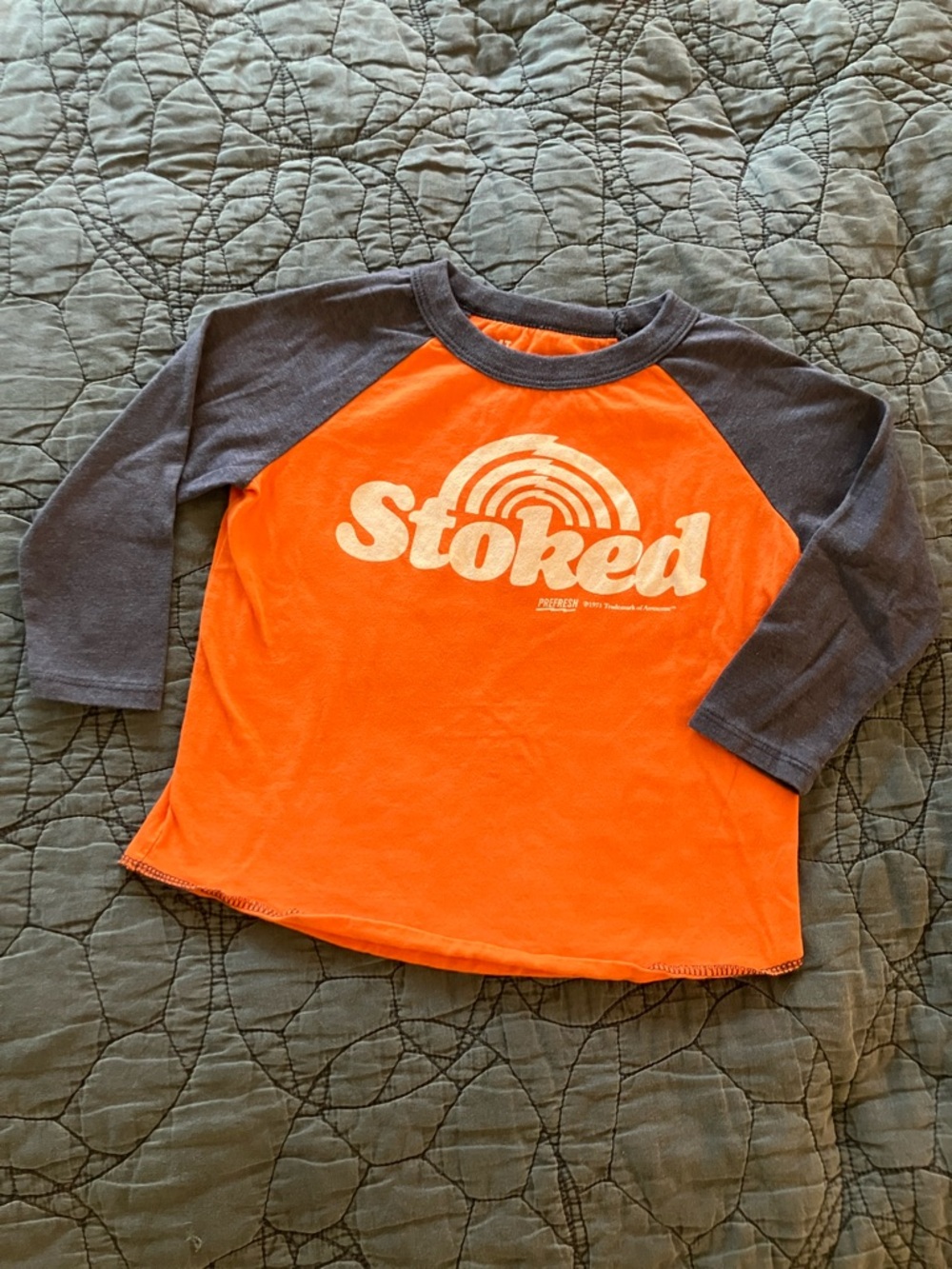 PREFRESH Orange & Navy 'Stoked' Raglan Long Sleeve Tee